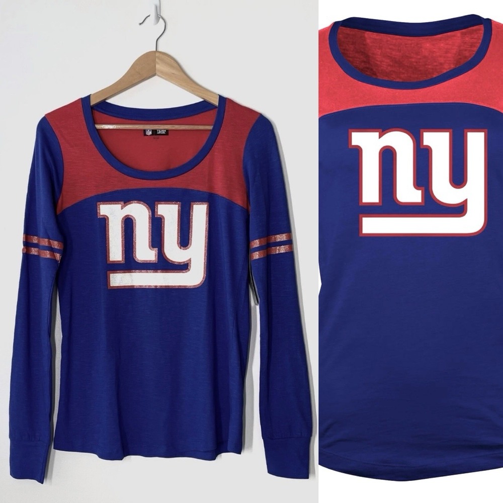 NFL Team Apparel Women's Size S New York Giants 100% Cotton Long Sleeve Top NWT